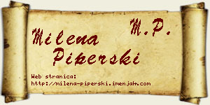 Milena Piperski vizit kartica